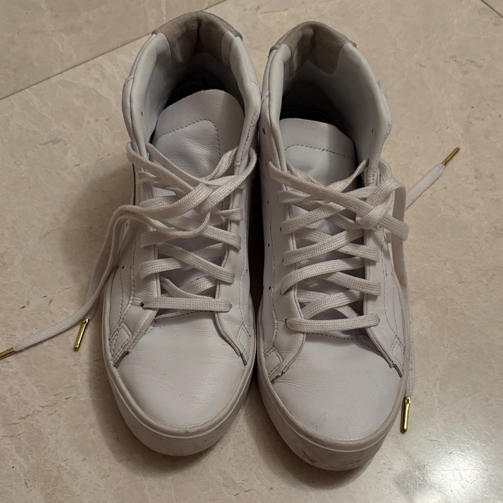 Adidas White Women's Low-Top Leather Sneakers